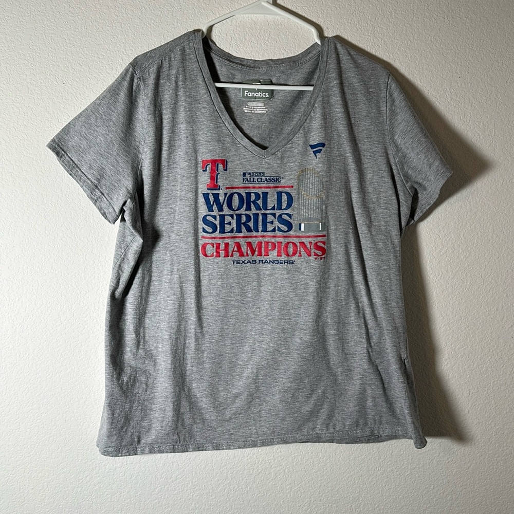Womens 2XL Fanatics Heather Gray Texas Rangers 2023 World Series Champions